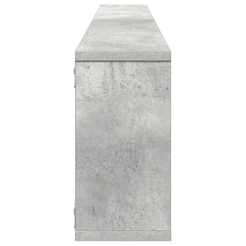 Sieninės lentynos, 2vnt., betono, 100x15x30cm, apdirbta mediena