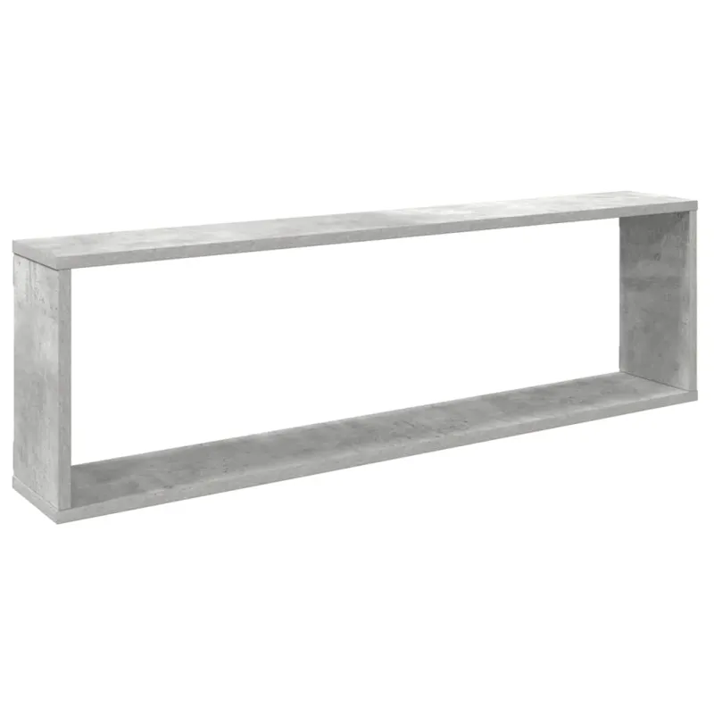 Sieninės lentynos, 4vnt., betono, 100x15x30cm, apdirbta mediena