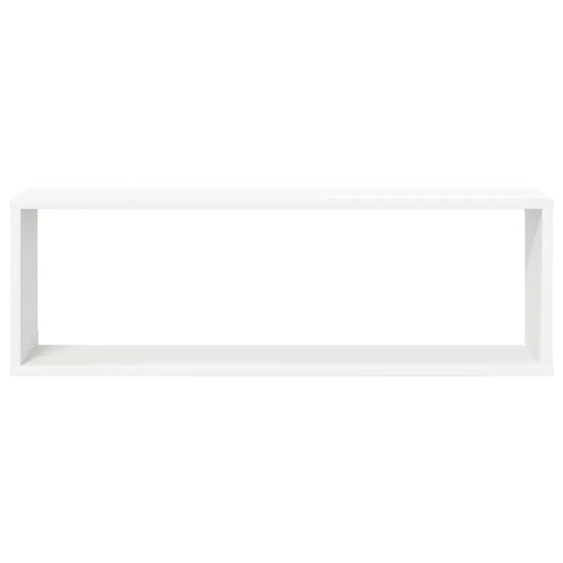 Sieninės lentynos, 2vnt., baltos, 80x15x26,5cm apdirbta mediena