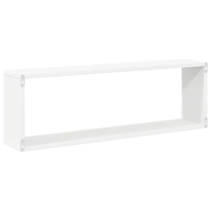 Sieninės lentynos, 2vnt., baltos, 80x15x26,5cm apdirbta mediena