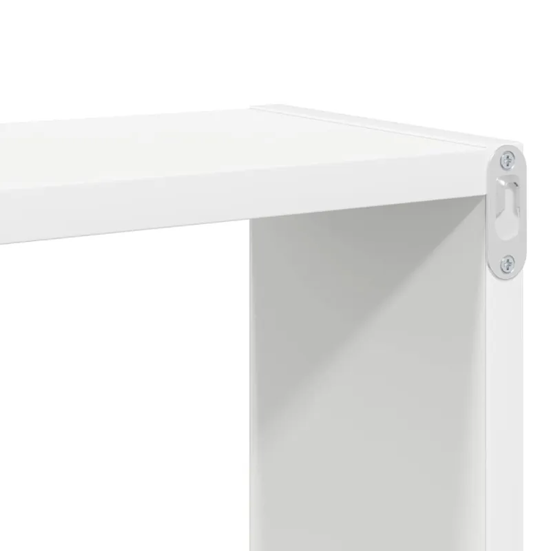 Sieninės lentynos, 2vnt., baltos, 80x15x26,5cm apdirbta mediena