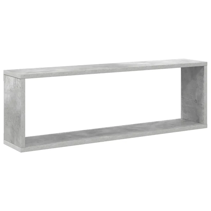 Sieninės lentynos, 2vnt., betono, 80x15x26,5cm, mediena