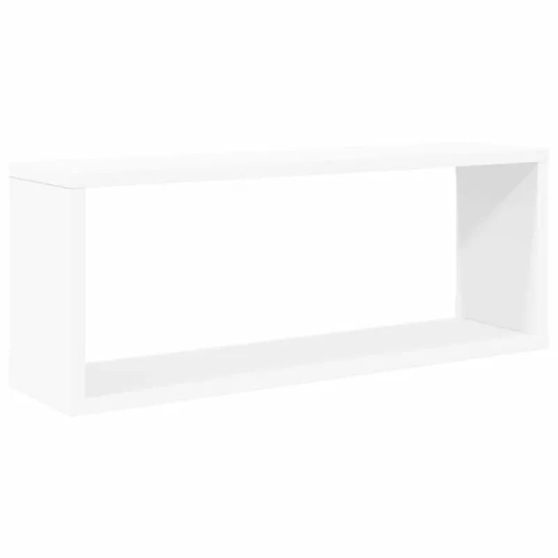 Sieninės lentynos, 2vnt., baltos, 60x15x23cm, apdirbta mediena