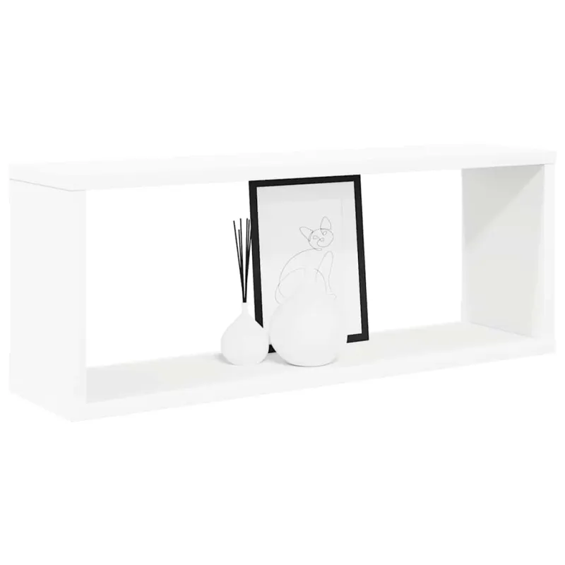 Sieninės lentynos, 6vnt., baltos, 60x15x23cm, apdirbta mediena