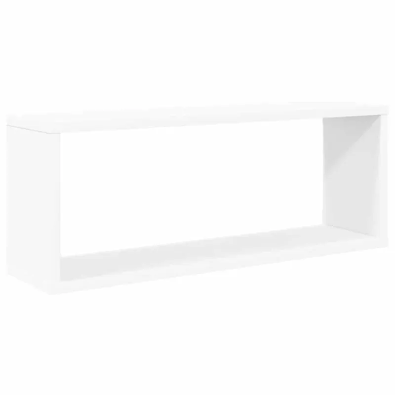 Sieninės lentynos, 6vnt., baltos, 60x15x23cm, apdirbta mediena