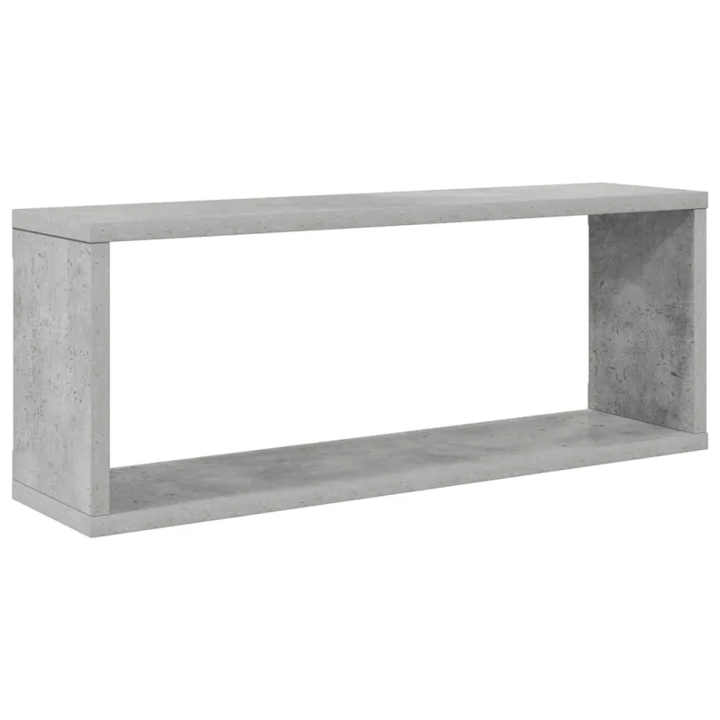 Sieninės lentynos, 2vnt., betono, 60x15x23cm, apdirbta mediena