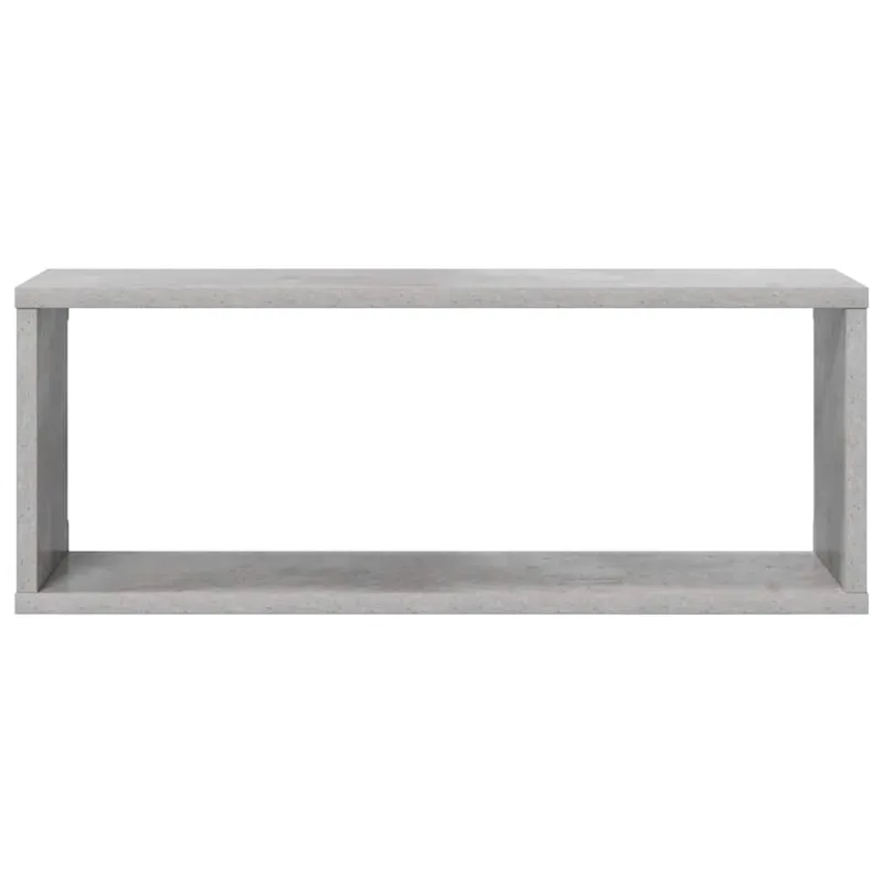 Sieninės lentynos, 2vnt., betono, 60x15x23cm, apdirbta mediena