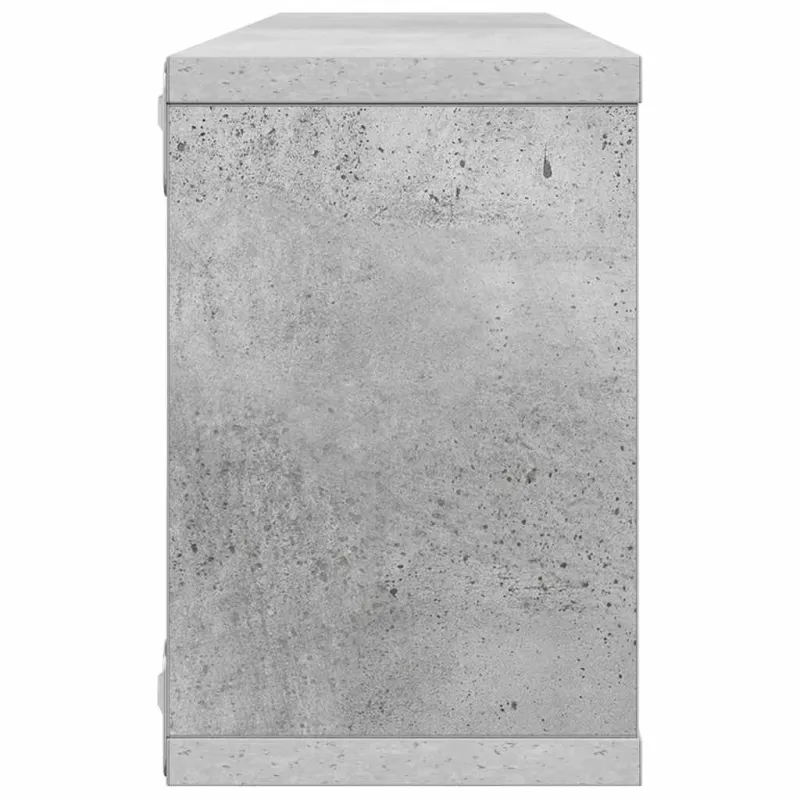 Sieninės lentynos, 2vnt., betono, 60x15x23cm, apdirbta mediena