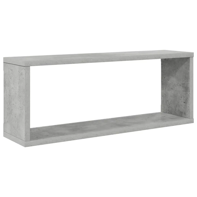 Sieninės lentynos, 4vnt., betono, 60x15x23cm, apdirbta mediena