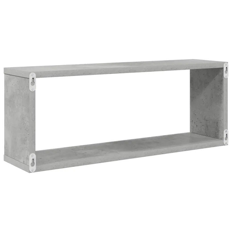 Sieninės lentynos, 4vnt., betono, 60x15x23cm, apdirbta mediena