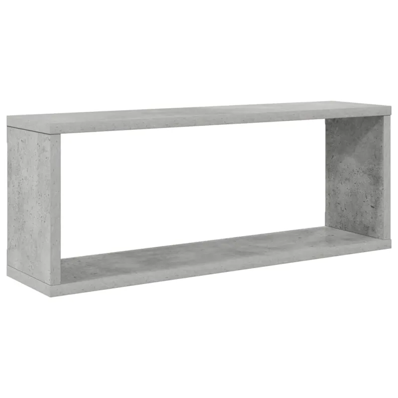 Sieninės lentynos, 6vnt., betono, 60x15x23cm, apdirbta mediena