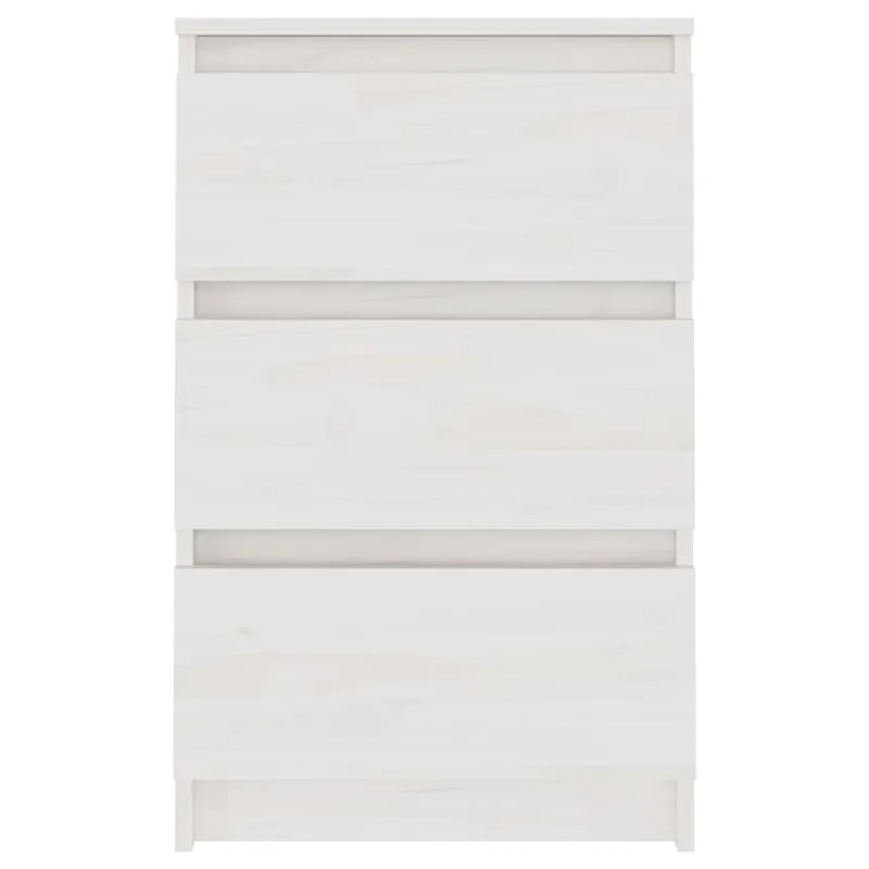 Naktinės spintelės, 2vnt., baltos, 40x29,5x64cm, pušies masyvas