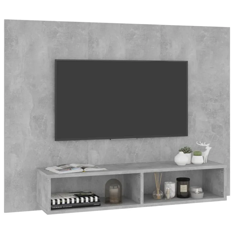 Sieninė TV spintelė, betono pilka, 120x23,5x90cm, mediena