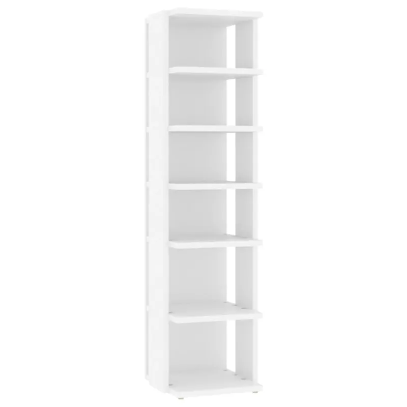 Spintelės batams, 2vnt., baltos, 27,5x27x102cm apdirbta mediena