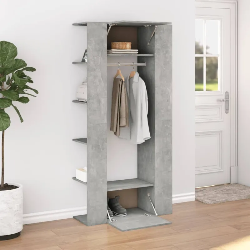 Koridoriaus spintelė, betono pilka, 97,5x37x99cm, mediena