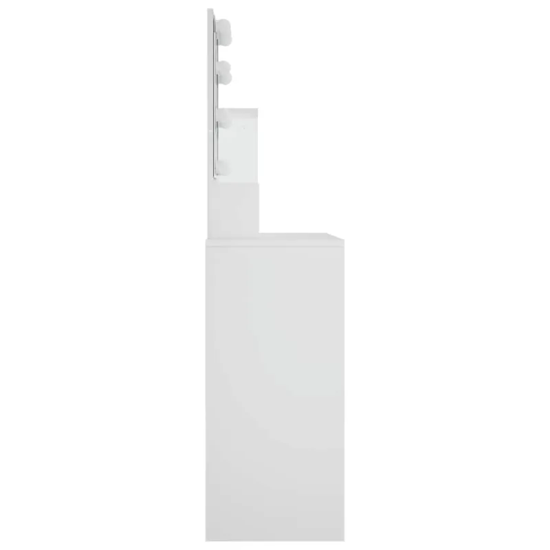 Kosmetinis staliukas su LED apšvietimu, baltas, 86,5x35x136cm