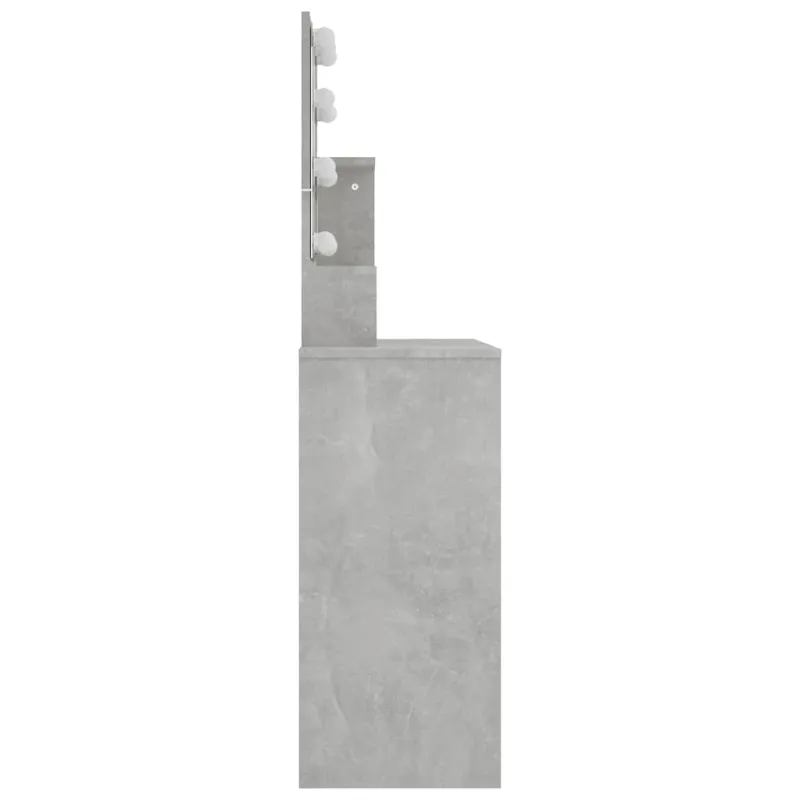 Kosmetinis staliukas su LED apšvietimu, pilkas, 86,5x35x136cm