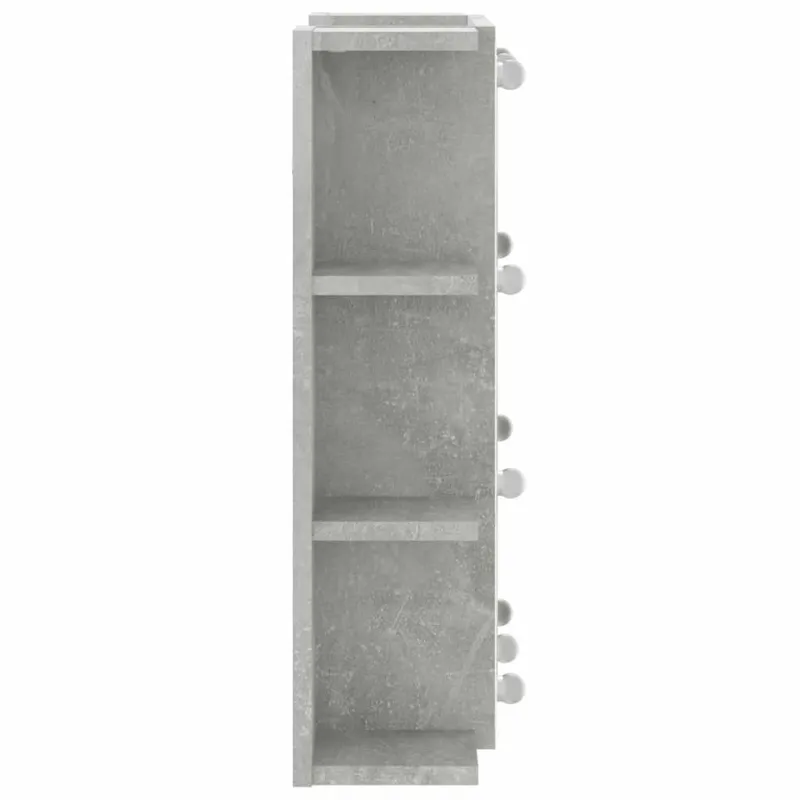 Veidrodinė spintelė su LED, betono pilka, 70x16,5x60cm