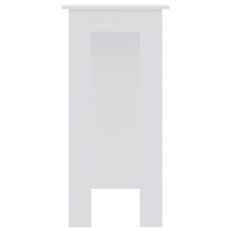 Baro stalas su lentyna, baltas, 102x50x103,5cm, mediena