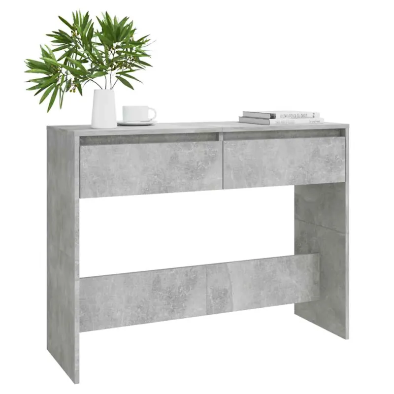 Konsolinis staliukas, betono, 100x35x76,5cm, apdirbta mediena