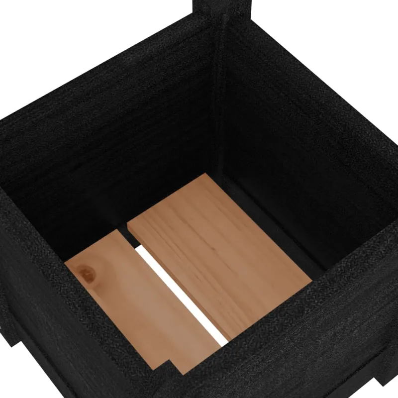 Sodo loveliai, 2vnt., juodi, 31x31x31cm, pušies masyvas