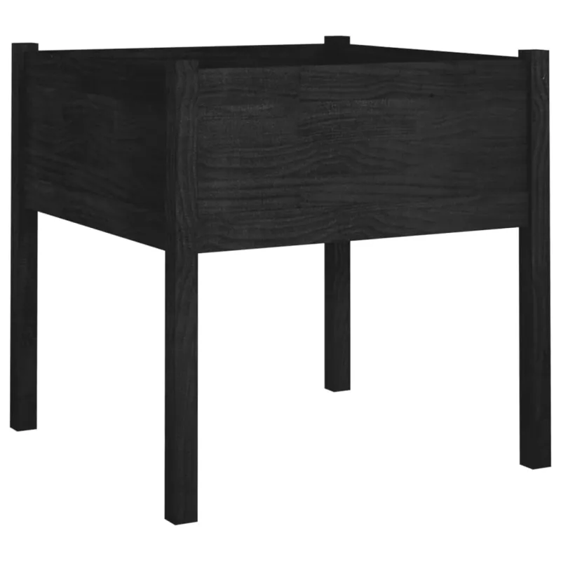 Sodo loveliai, 2vnt., juodi, 70x70x70cm, pušies masyvas