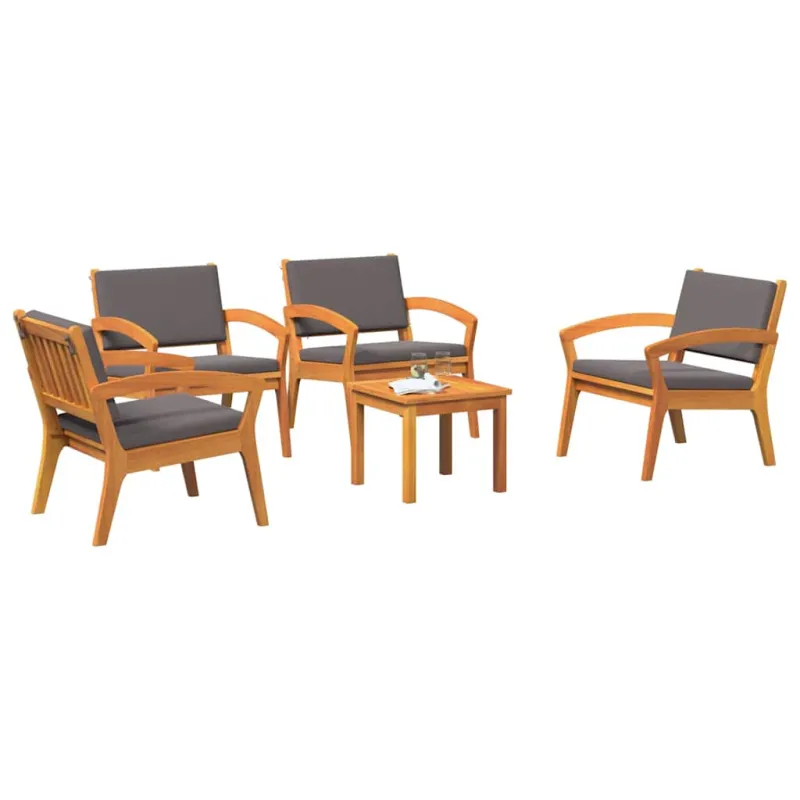 Bistro-Setti tyynyllä, 5 osaa, Ruskea Polyesteri