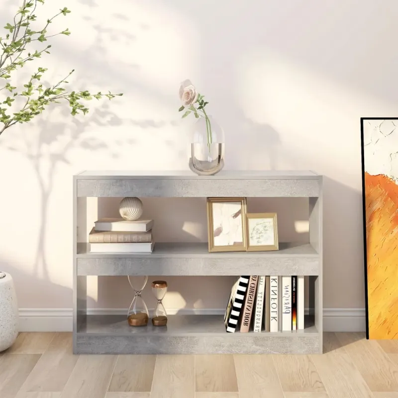Spintelė knygoms/kambario pertvara, betono pilka, 100x30x72cm