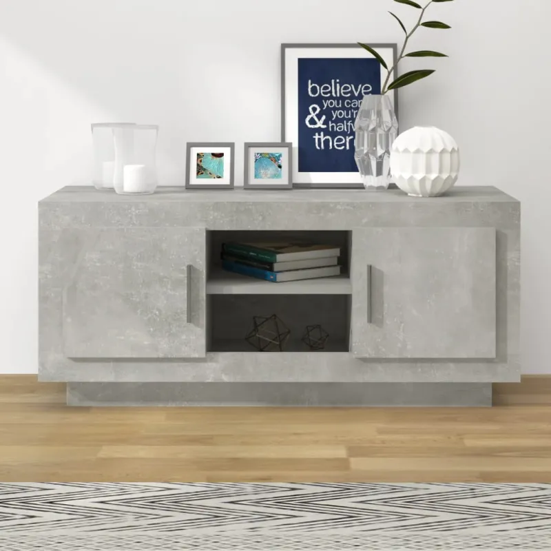 Televizoriaus spintelė, betono pilka, 102x35x45cm, mediena