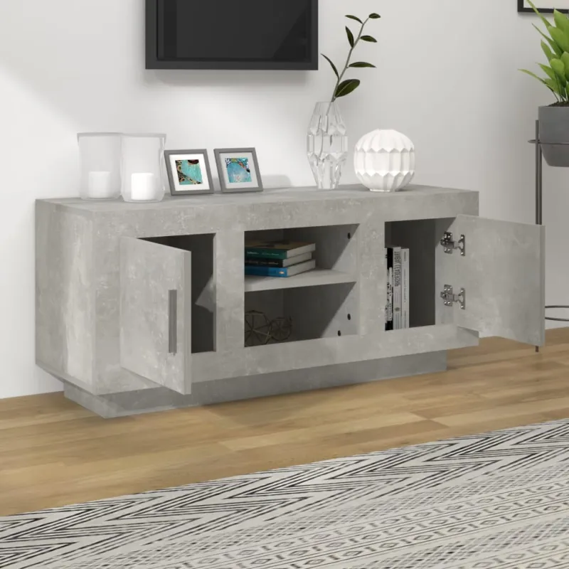 Televizoriaus spintelė, betono pilka, 102x35x45cm, mediena