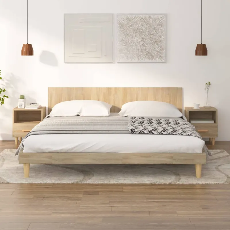 Naktinės spintelės, 2vnt., sonoma ąžuolo spalvos, 40x35x47cm