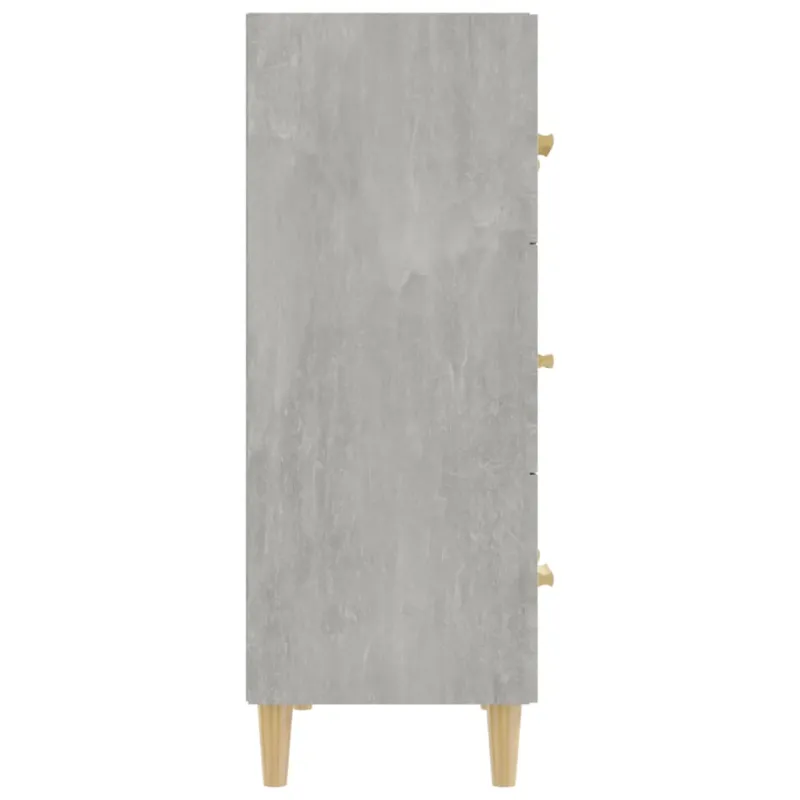 Šoninė spintelė, betono pilka, 70x34x90cm, apdirbta mediena