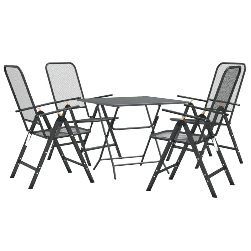 Sodo huonekalu- ja kokoonpano 5-osainen setti, antrasiitti, laajennettu metalli