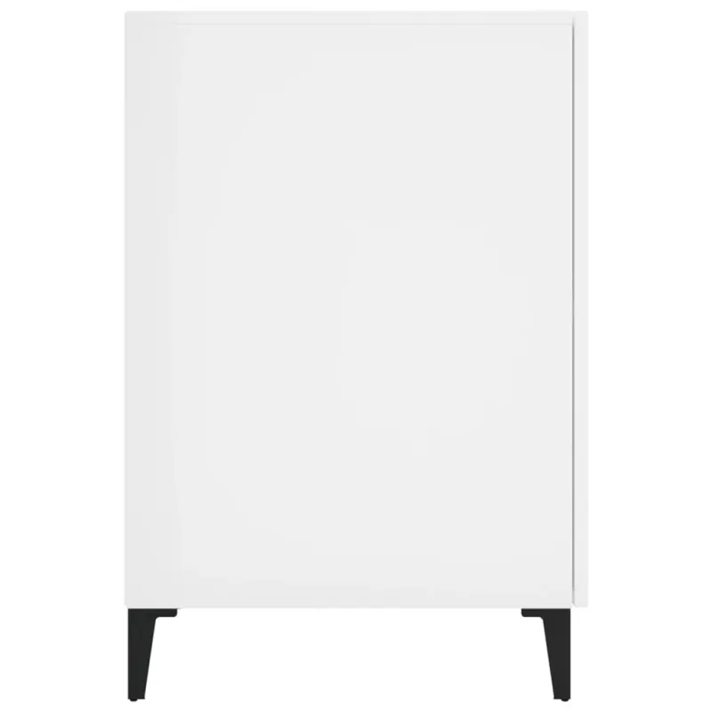 Rašomasis stalas, baltos spalvos, 140x50x75cm, mediena, blizgus