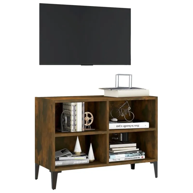TV spintelė su metalinėmis kojelėmis, ąžuolo, 69,5x30x50cm