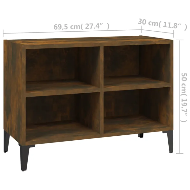 TV spintelė su metalinėmis kojelėmis, ąžuolo, 69,5x30x50cm
