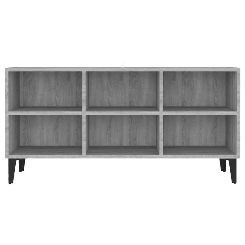 TV spintelė su metalinėmis kojelėmis, pilka, 103,5x30x50cm