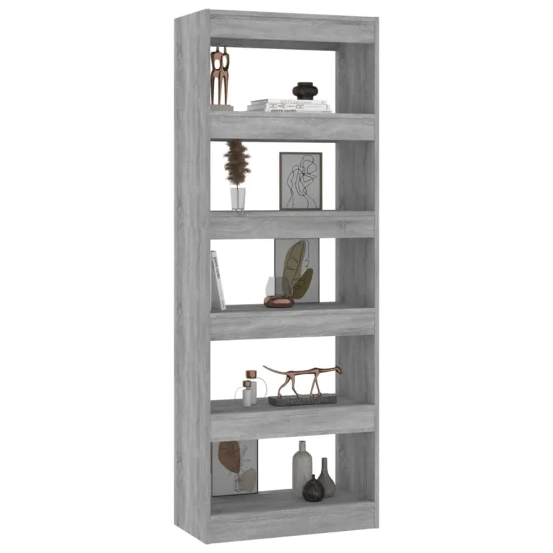 Spintelė knygoms/pertvara, pilka ąžuolo, 60x30x166cm, mediena