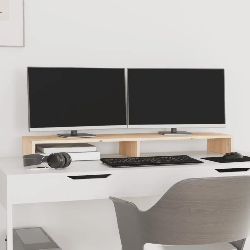 Monitoriaus stovas, 100x27x10cm, pušies medienos masyvas