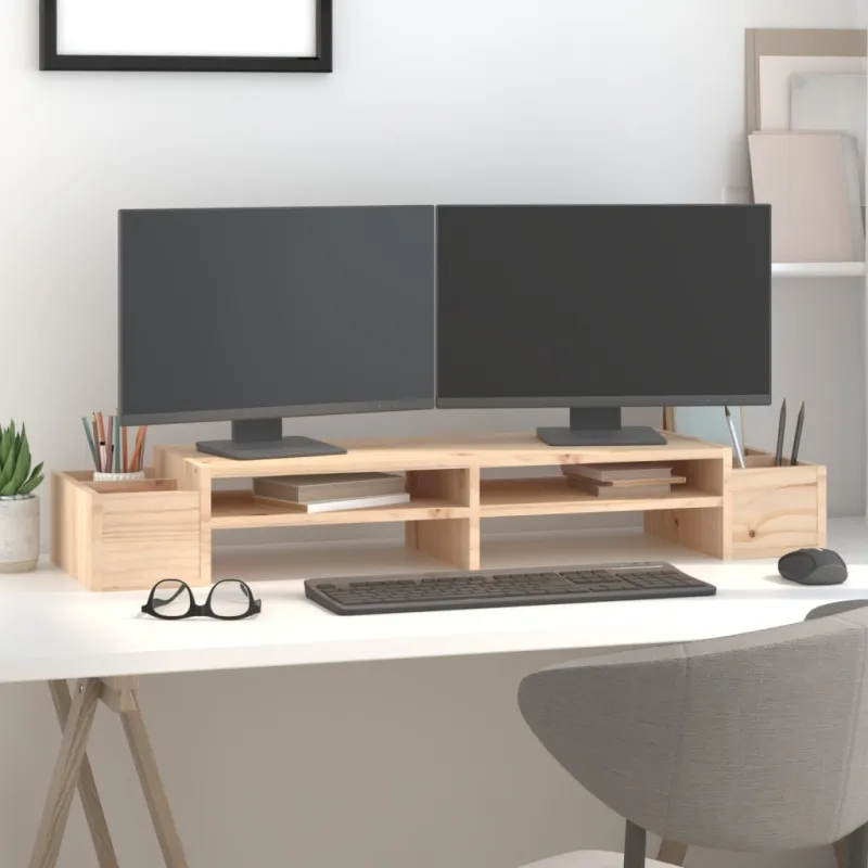 Monitoriaus stovas, 100x27,5x15cm, pušies medienos masyvas