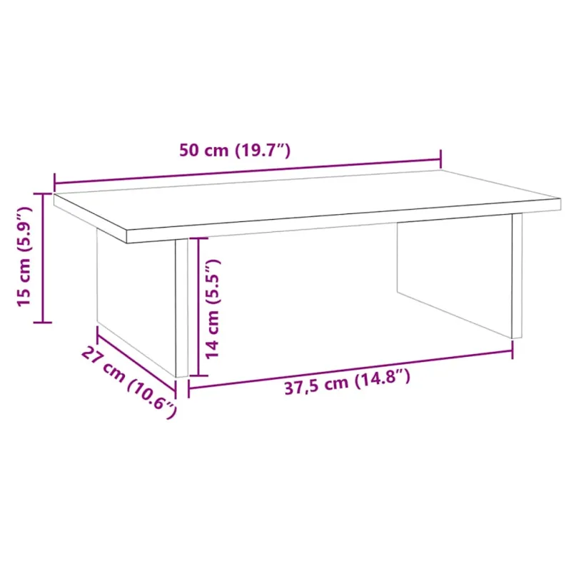 Monitoriaus stovas, baltas, 50x27x15cm, pušies medienos masyvas