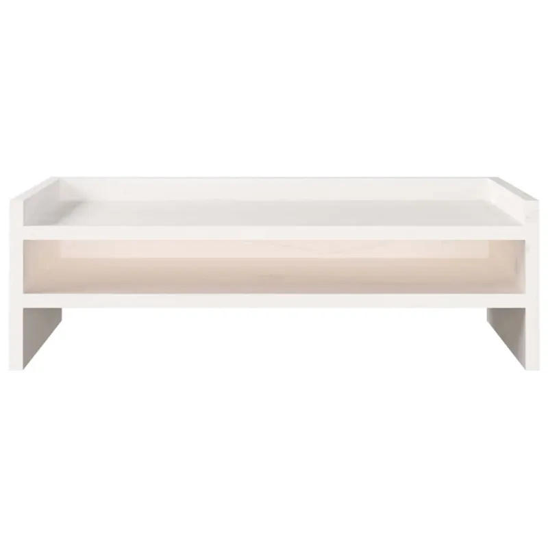 Monitoriaus stovas, baltas, 50x24x16cm, pušies medienos masyvas