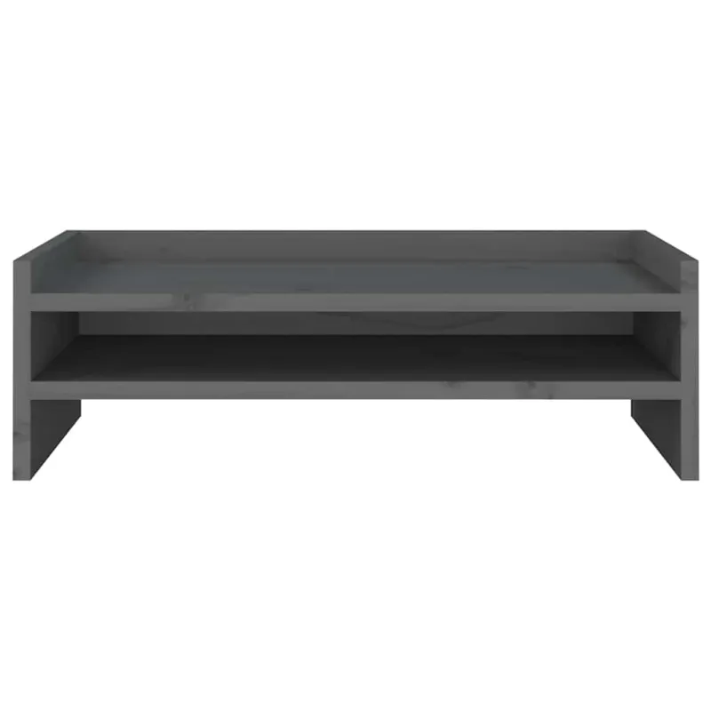 Monitoriaus stovas, pilkas, 50x24x16cm, pušies medienos masyvas