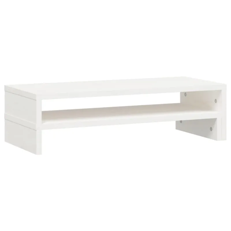Monitoriaus stovas, baltas, (52–101)x22x14cm, pušies masyvas