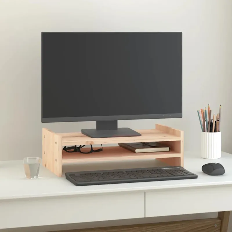 Monitoriaus stovas, 50x27x15cm, pušies medienos masyvas