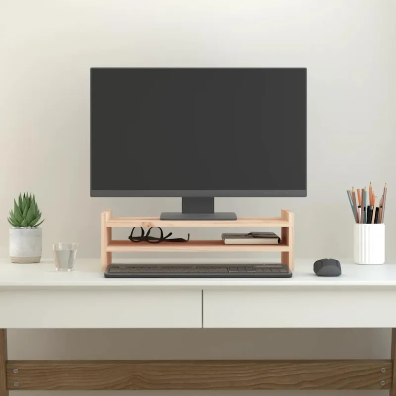 Monitoriaus stovas, 50x27x15cm, pušies medienos masyvas