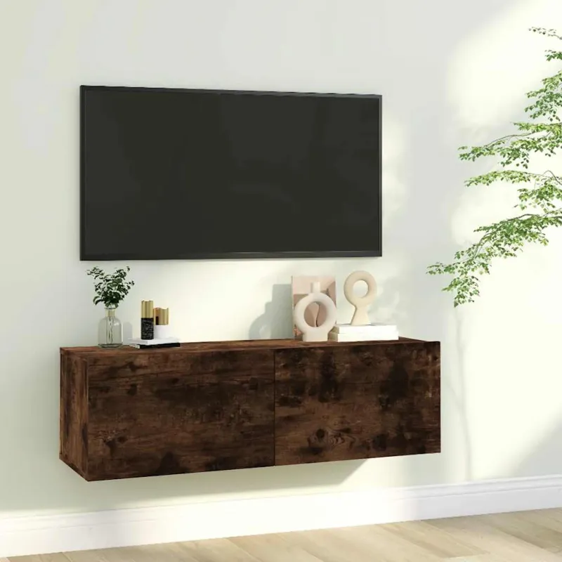 Sieninė televizoriaus spintelė, ąžuolo, 100x30x30 cm, mediena