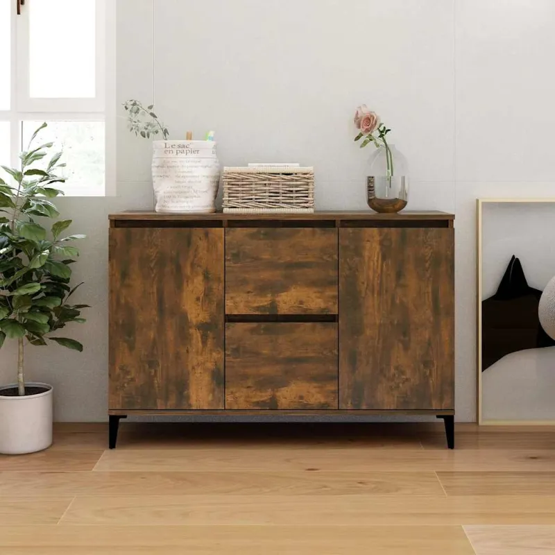Šoninė spintelė, dūminio ąžuolo spalvos, 102x35x70cm, mediena