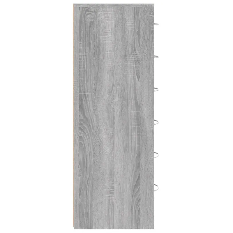 Šoninė spintelė su 6 stalčiais, pilka, 50x34x96cm, mediena