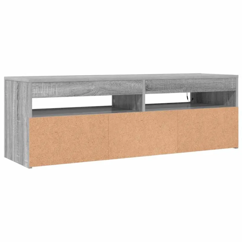 Televizoriaus spintelė su LED, pilka ąžuolo, 120x35x40cm